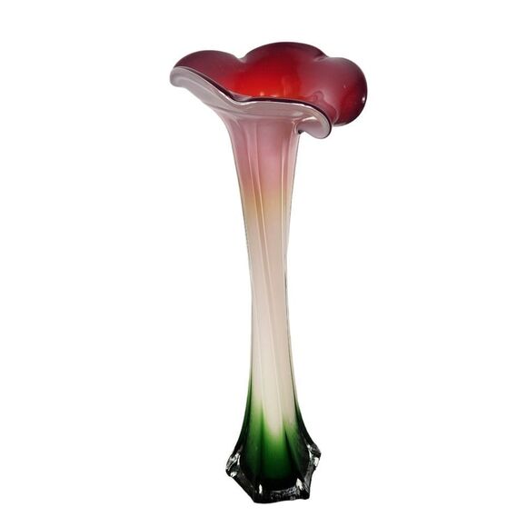 Vintage Murano Jack in The Pulpit Calla Lily Hand Blown Glass Large Vase 16” - Picture 2 of 9